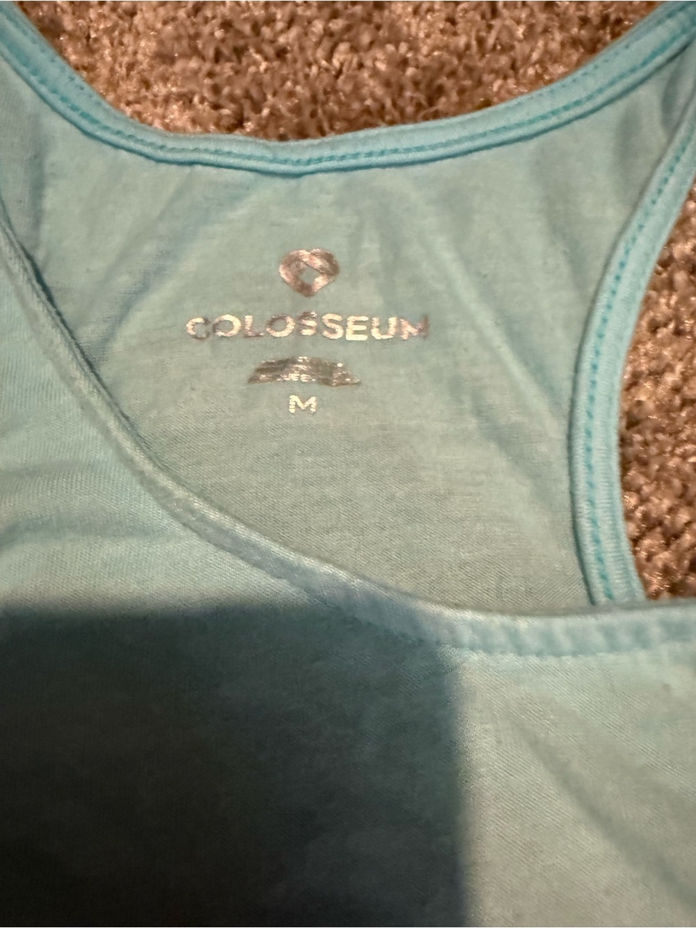Colosseum Light Turquoise and Yellow Racerback Tank top - Picture 3 of 5
